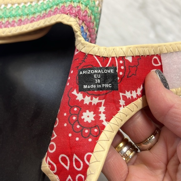 Arizona Love Apache Raffia Multicolor Sandal Size 38/8 - Picture 9 of 14